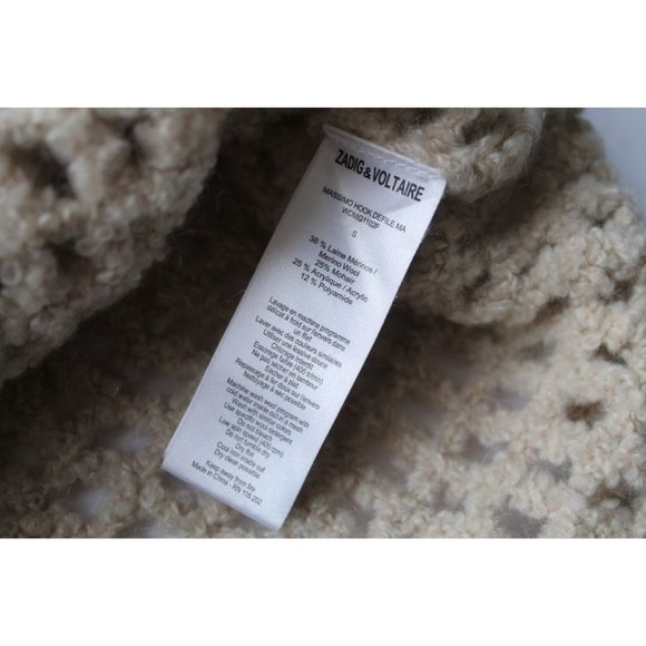 Zadig & Voltaire Massimo Hook Fashion Show Sweater Size Small Merino Wool - Picture 8 of 8